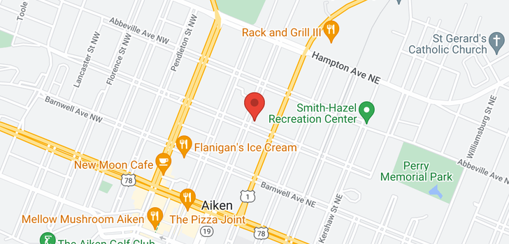 map of 102 Edgefield Avenue NE, Aiken, SC 29801